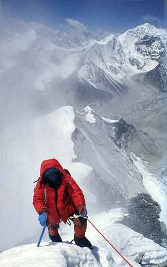 
Jim States On Way To Camp III On Makalu 1980 With Baruntse Behind - Stories Off The Wall book
